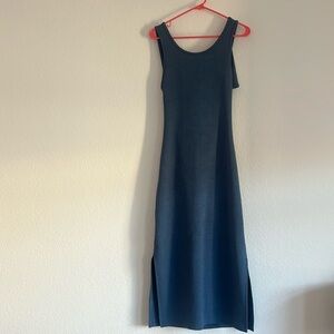 Beautiful Casual Midi Dress With Side Slit And Open Back